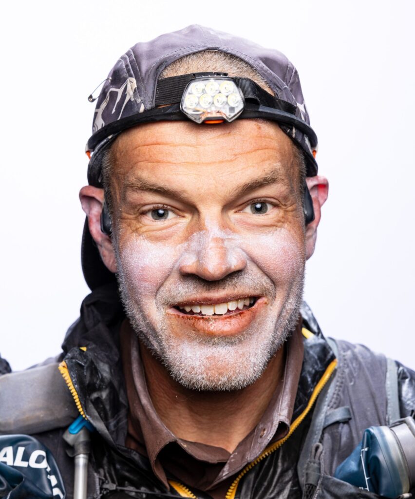 Andrew Glaze at the finish of Cocodona